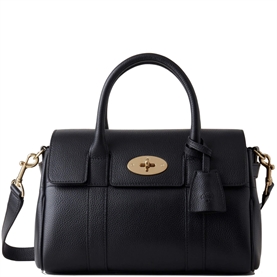 Mulberry Small Bayswater Satchel Black Small Classic Grain